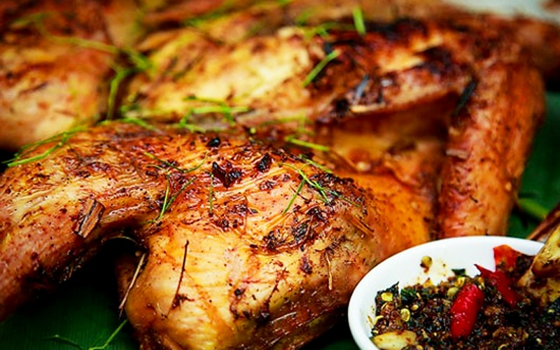 Gà đồi nướng mắc khén
