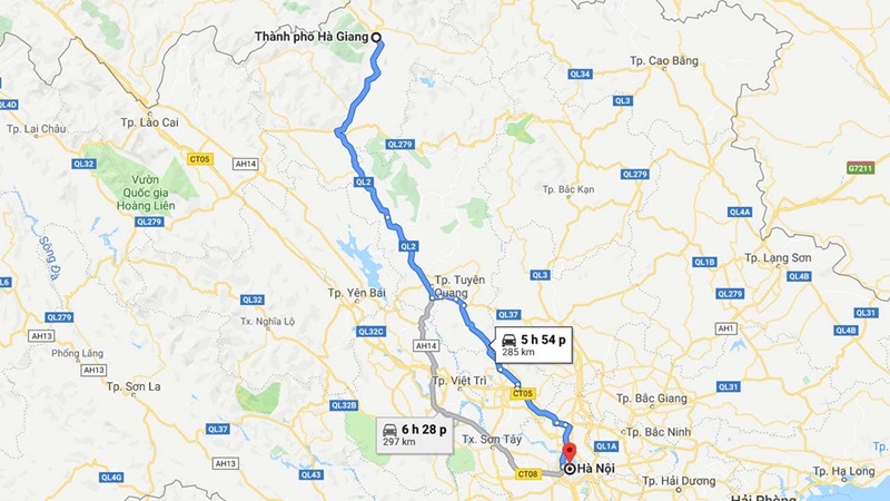 từ hà nội đi hà giang mất bao lâu