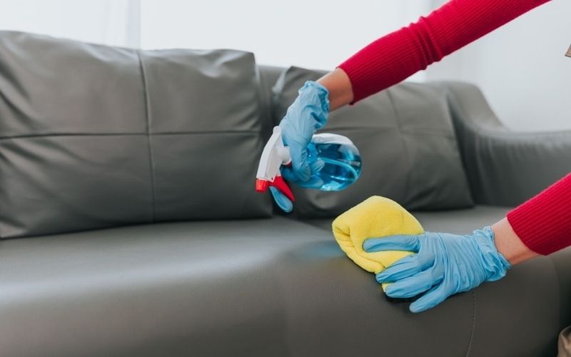Xử lý sofa da bị mốc bằng dung dịch